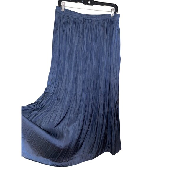 J.Crew Womens Skirt Gray Size 12 Featherweight Crinkle Satin Maxi Side Slit - Picture 7 of 11